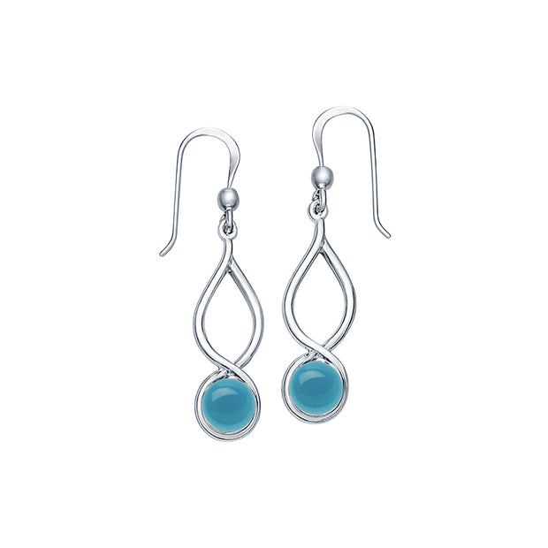 Infinity Sterling Silver Earrings With Cabochon TE1026