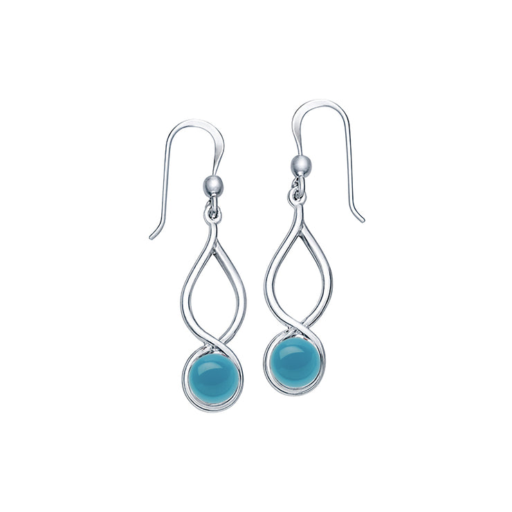 Infinity Sterling Silver Earrings With Cabochon TE1026