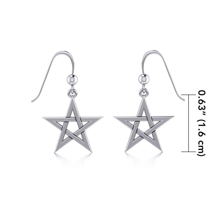 Pentagram Sterling Silver Earrings TE1171