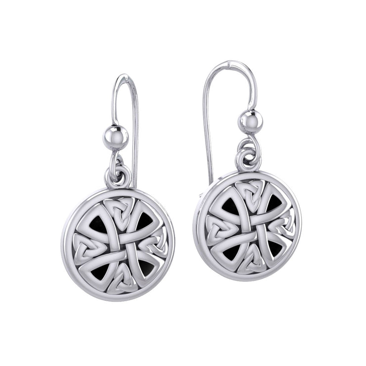 Celtic Trinity Knotwork Silver Cross Earrings TE1199