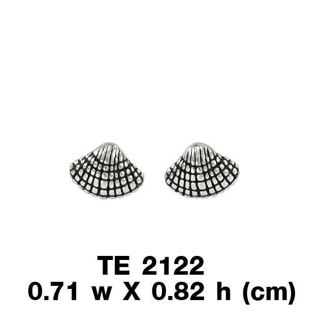 Seashell Silver Post Earrings TE2122 - Wholesale Jewelry