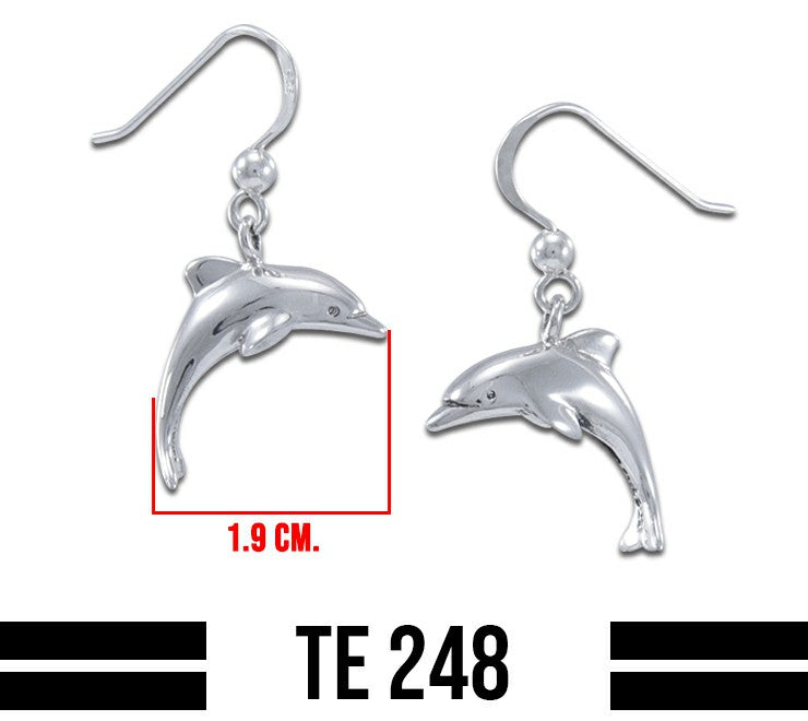 Dolphins Sterling Silver Hook Earring TE248