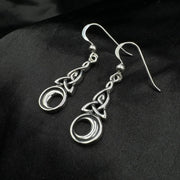 Celtic Triquetra with Crescent Moon  Sterling SIlver  Earrings TE2565