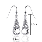 Celtic Triquetra with Crescent Moon  Sterling SIlver  Earrings TE2565