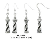 Cape Hatteras Lighthouse Silver Silver Earrings TE2826