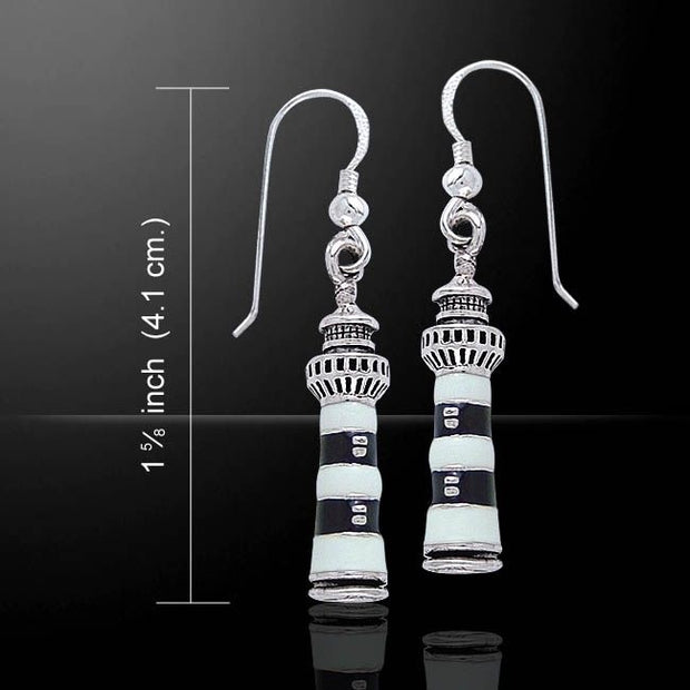 Find hope in the Bodie Island Lighthouse ~ Sterling Silver Hook Earrings TE2833