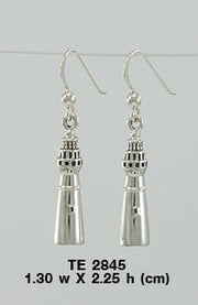 One of a kind Portland Head Lighthouse ~ Sterling Silver Hook Earrings TE2845