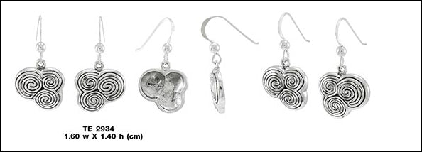 Celtic Spiral Sterling Silver Earrings TE2934