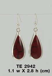 Pear Cabochon Gemstone Silver Earrings TE2942