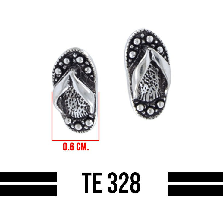 Flip Flop Sterling Silver Post Earrings TE328