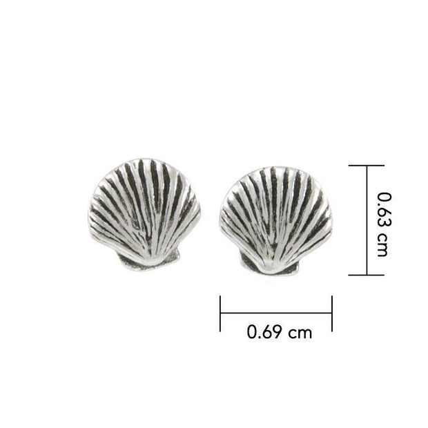 Scallop Shell Silver Earrings TE429