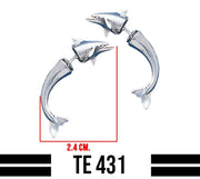 Dolphin Illusion Sterling Silver Post Earrings TE431