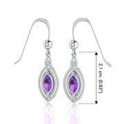 Celtic Knotwork Sterling Silver Earrings with Gemstone TE872
