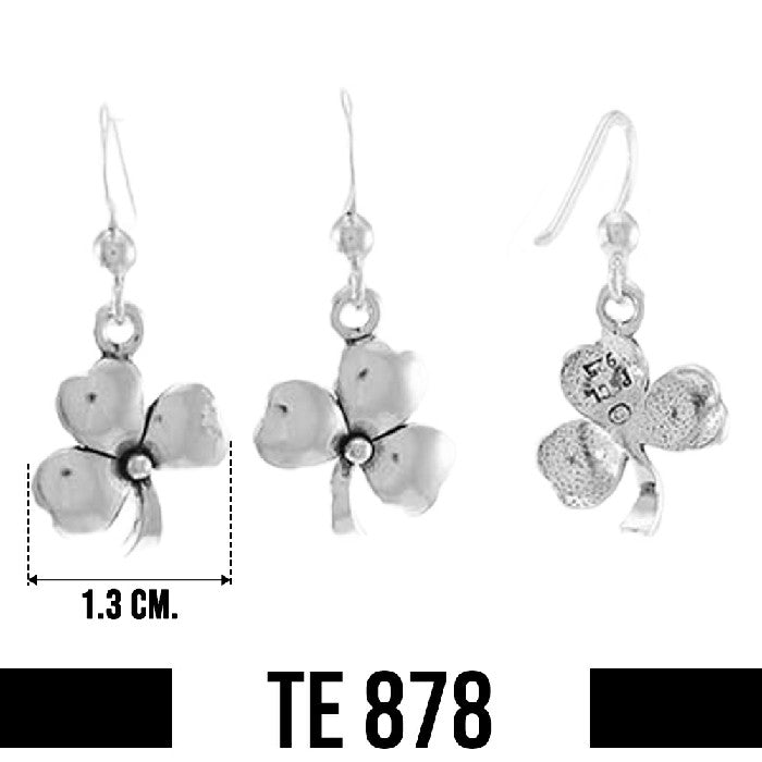 Shamrock Sterling Silver Earrings TE878