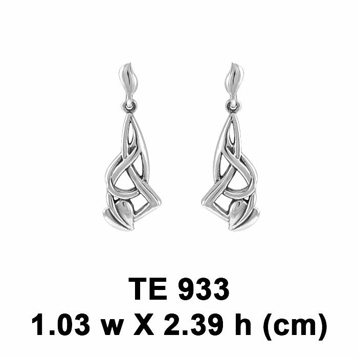 Leaf Pattern Sterling Silver Post Earrings TE933