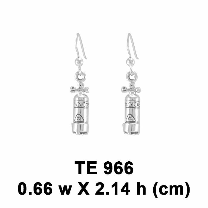 Large Dive Air Tank Sterling Silver Earrings TE966