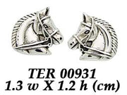 Horse Sterling Silver Post Earrings TER931