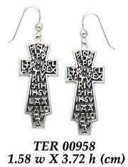 Modern Empower Cross Sterling Silver Earrings TER958