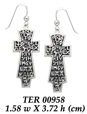 Modern Empower Cross Sterling Silver Earrings TER958