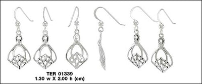 Celtic Knotwork Teardrop shape Sterling Silver Earrings TER1339