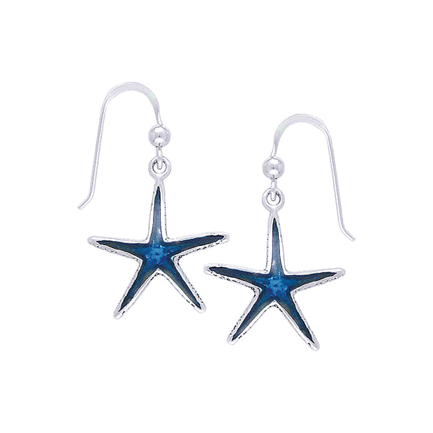 Inlaid Starfish Silver Earrings TER015