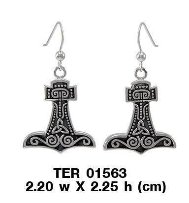 Sterling Silver Thor’s Hammer Hook Earrings TER1563