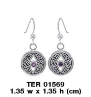 Celtic Triquetra Hexagram Sterling Silver Earrings TER1569