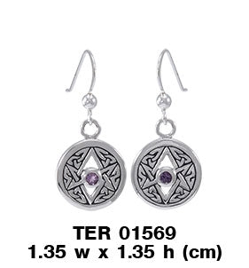 Celtic Triquetra Hexagram Sterling Silver Earrings TER1569