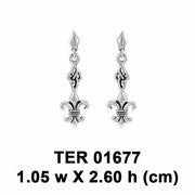 Dignified by the ancient Fleur-de-Lis ~ Sterling Silver Jewelry Post Earrings TER1677