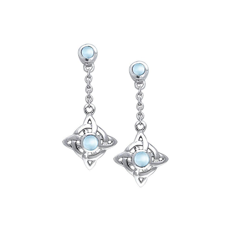 Wheel Of Being Dangling Earrings with Gem TER046