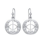 Chalice Well in deep symbolism - Sterling Silver Jewelry Hook Earrings TER052