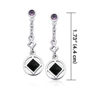 Encircled NA Symbol Sterling Silver Post Earrings TER063