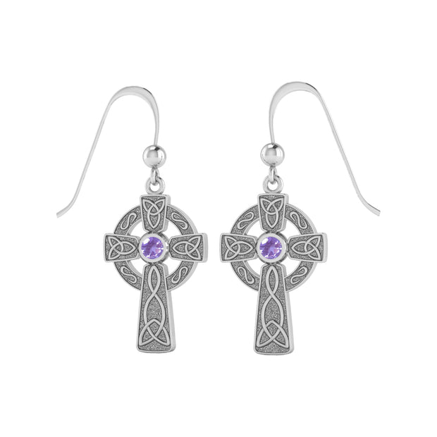 A beautiful statement of pride and faith ~ Sterling Silver Jewelry Celtic Cross Hook Earrings TER075