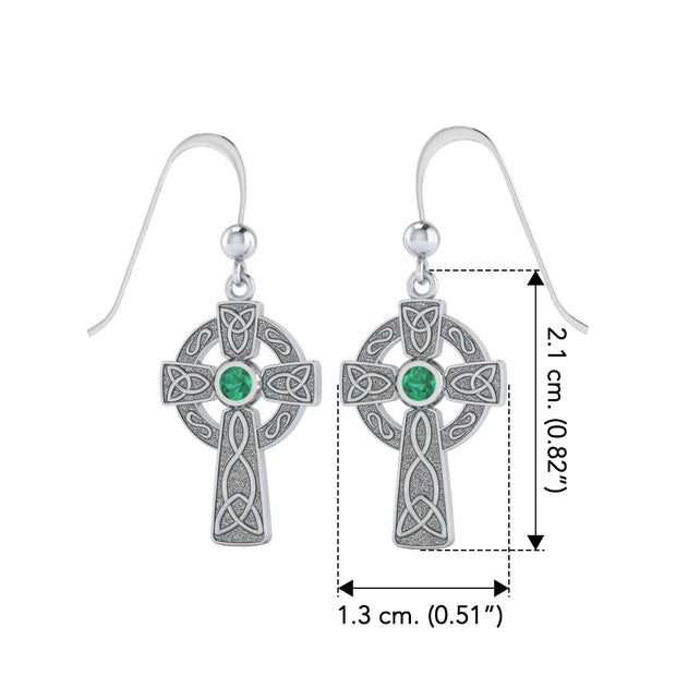 A beautiful statement of pride and faith ~ Sterling Silver Jewelry Celtic Cross Hook Earrings TER075