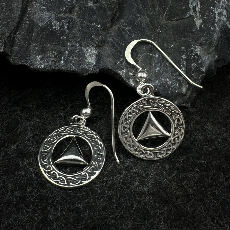 Celtic AA Symbol Sterling Silver Earrings TER110