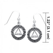 Celtic AA Symbol Sterling Silver Earrings TER110