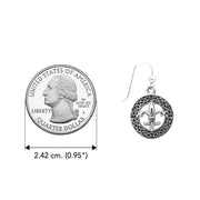 Fit for a queen in Celtic Knotwork Fleur-de-Lis Sterling Silver Jewelry Hook Earrings TER113
