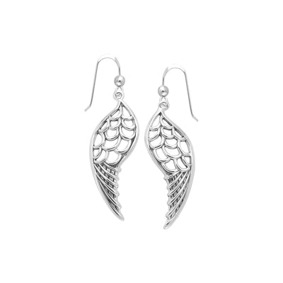 Feel the Angel’s Gentle Wings Sterling Silver Jewelry Dangling Earrings TER1131