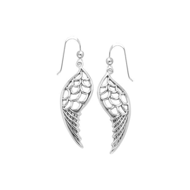 Feel the Angel’s Gentle Wings Sterling Silver Jewelry Dangling Earrings TER1131