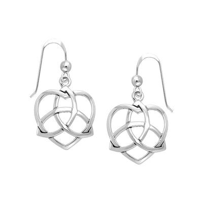 Heart with Trinity Knot Silver Earrings TER1141