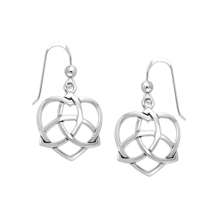 Heart with Trinity Knot Silver Earrings TER1141