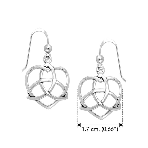 Heart with Trinity Knot Silver Earrings TER1141