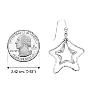 A classic star with a twist Sterling Silver Jewelry Hook Earrings TER1156