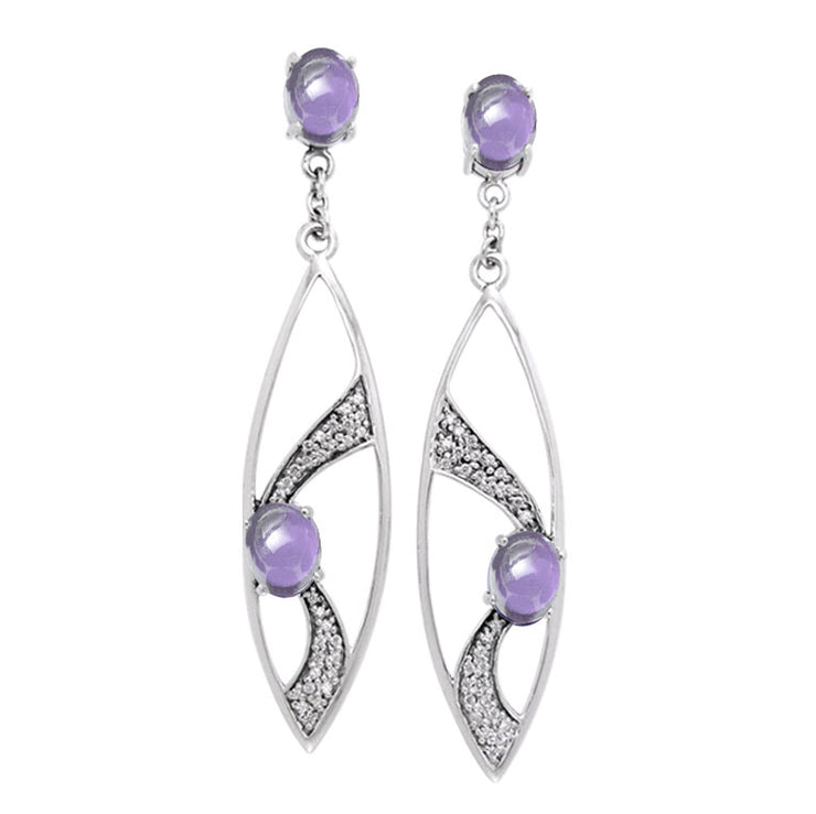 Fantastic Contemporary Silver Earrings with Gemstones TER1201