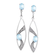 Fantastic Contemporary Silver Earrings with Gemstones TER1201