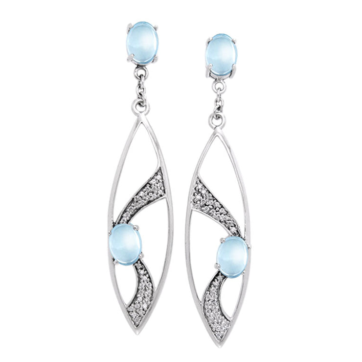 Fantastic Contemporary Silver Earrings with Gemstones TER1201