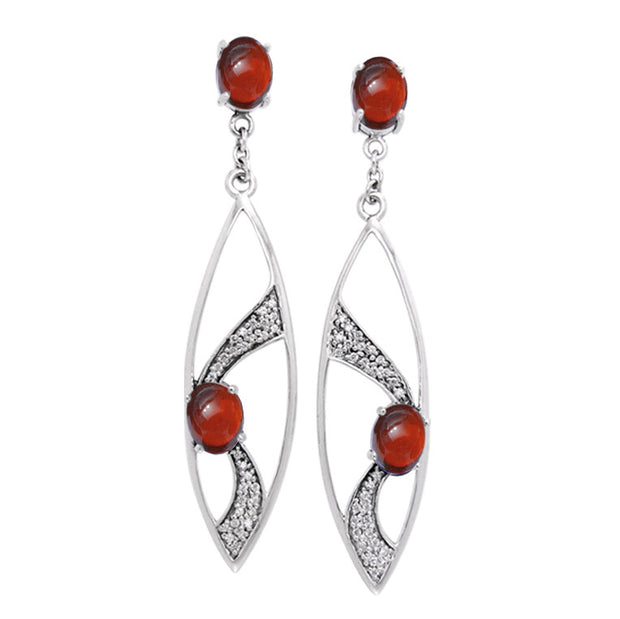 Fantastic Contemporary Silver Earrings with Gemstones TER1201