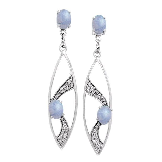 Fantastic Contemporary Silver Earrings with Gemstones TER1201