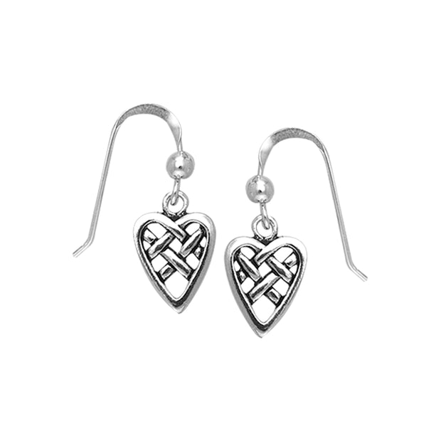 Celtic Knotwork Heart Silver Earrings TER126