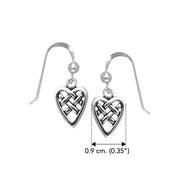 Celtic Knotwork Heart Silver Earrings TER126